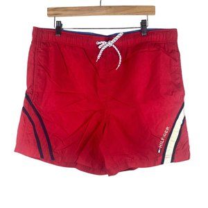 Tommy Hilfiger Swim Trunks Shorts Mens M Flag Logo Red